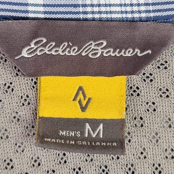 Eddie Bauer Travex Button Down Shirt Men’s Size M Blue Plaid Short Sleeve Hiking - Picture 8 of 11